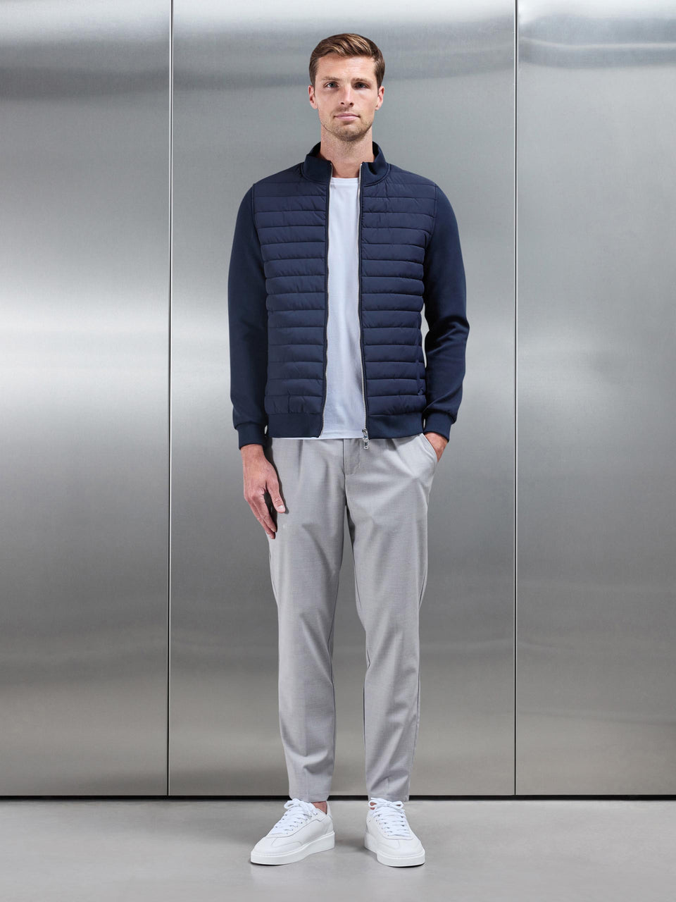 Hybrid Quilted Jacket in Navy