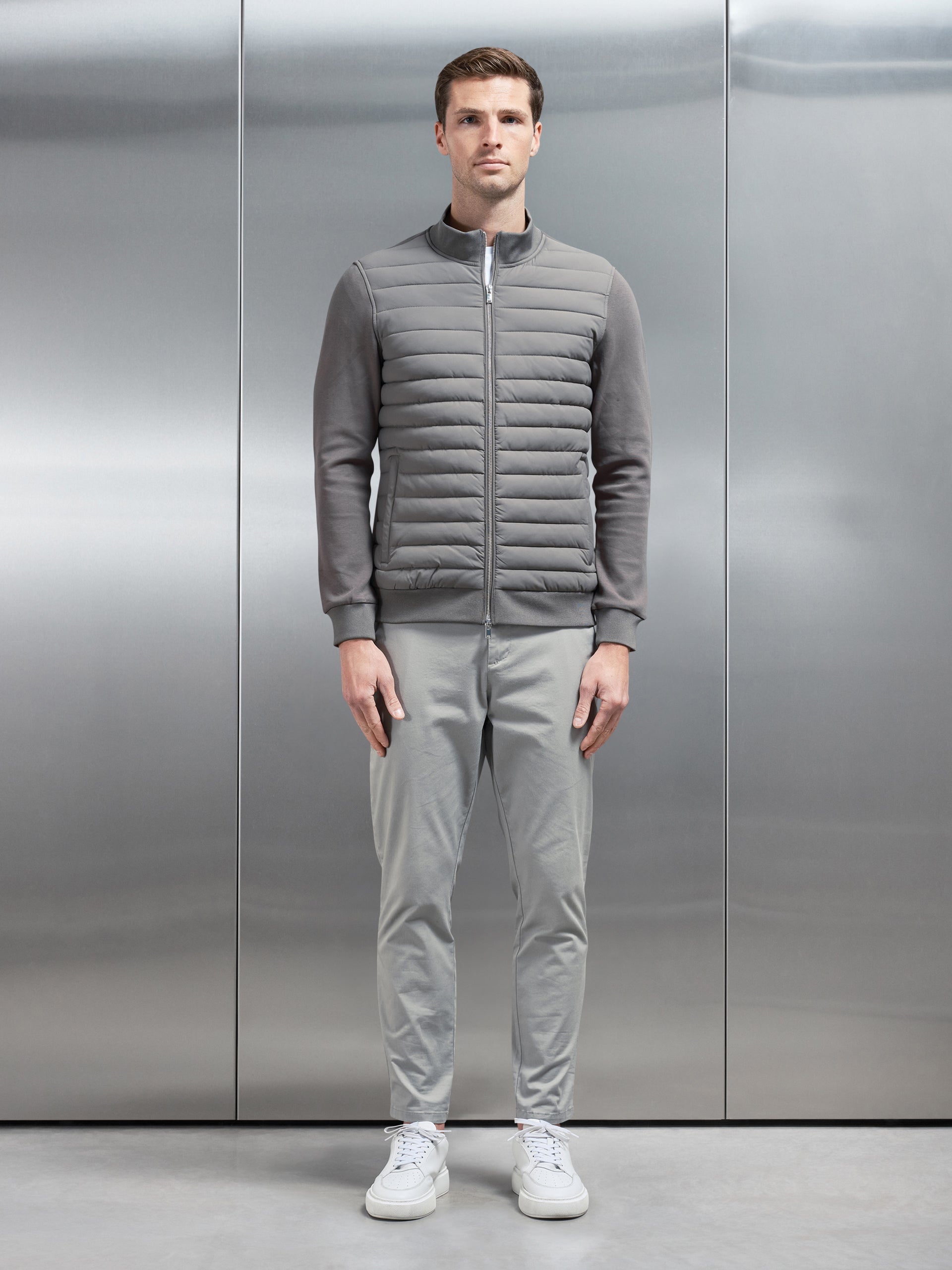 Hybrid Quilted Jacket in Taupe