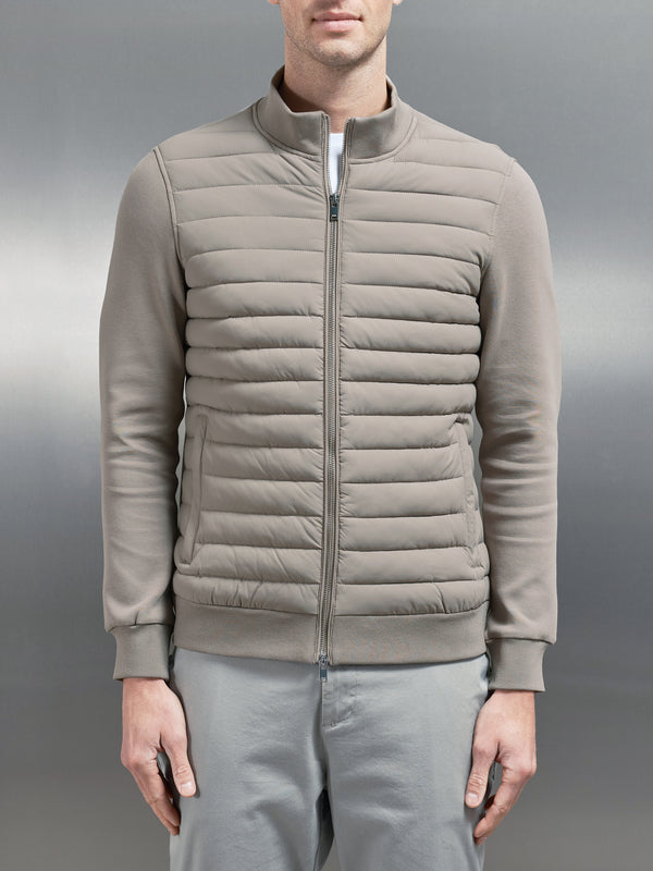 Hybrid Quilted Jacket in Taupe