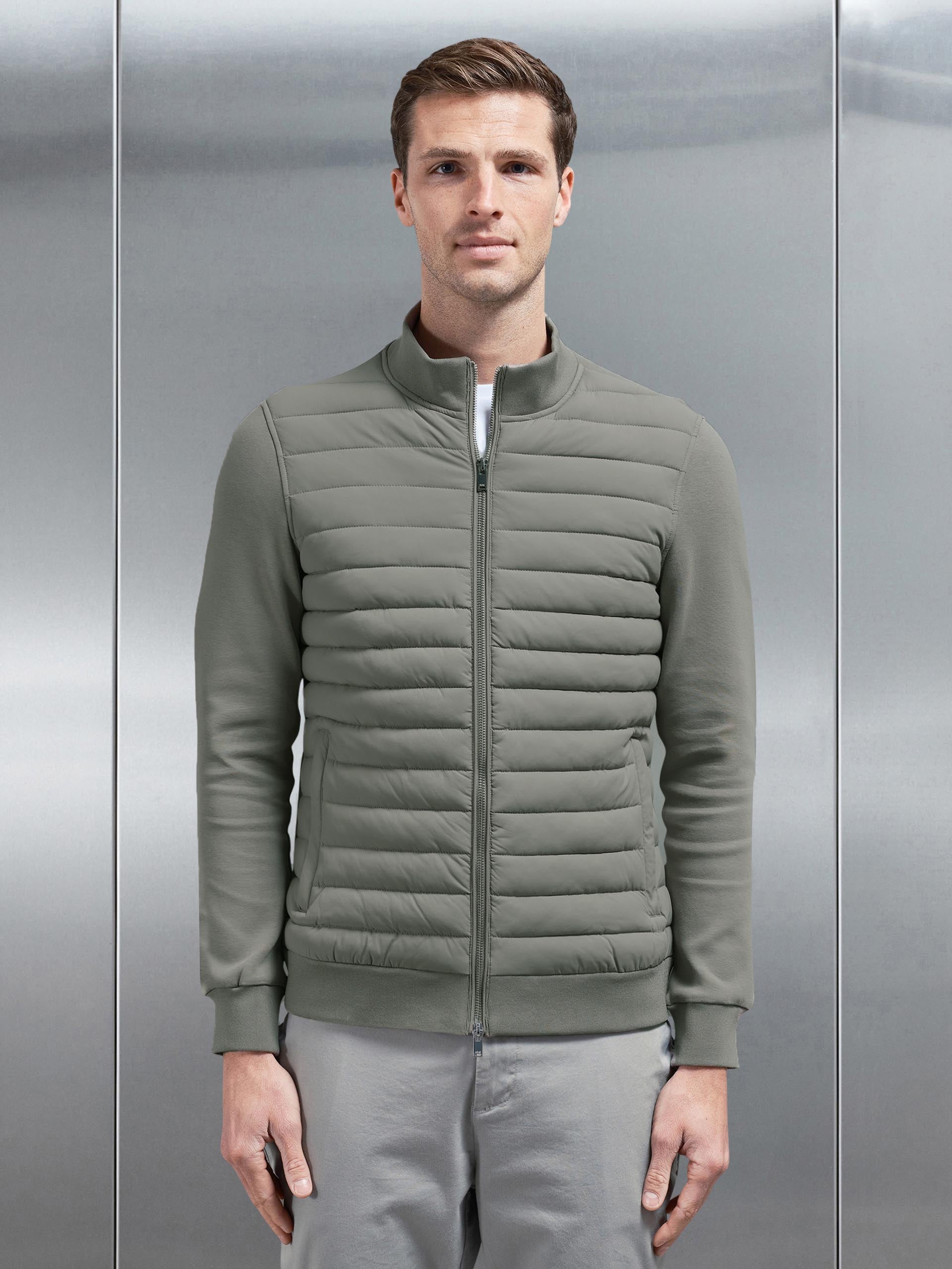 Hybrid Quilted Jacket in Sage