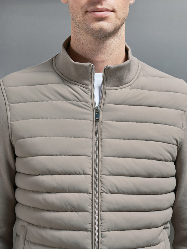 Hybrid Quilted Jacket in Taupe