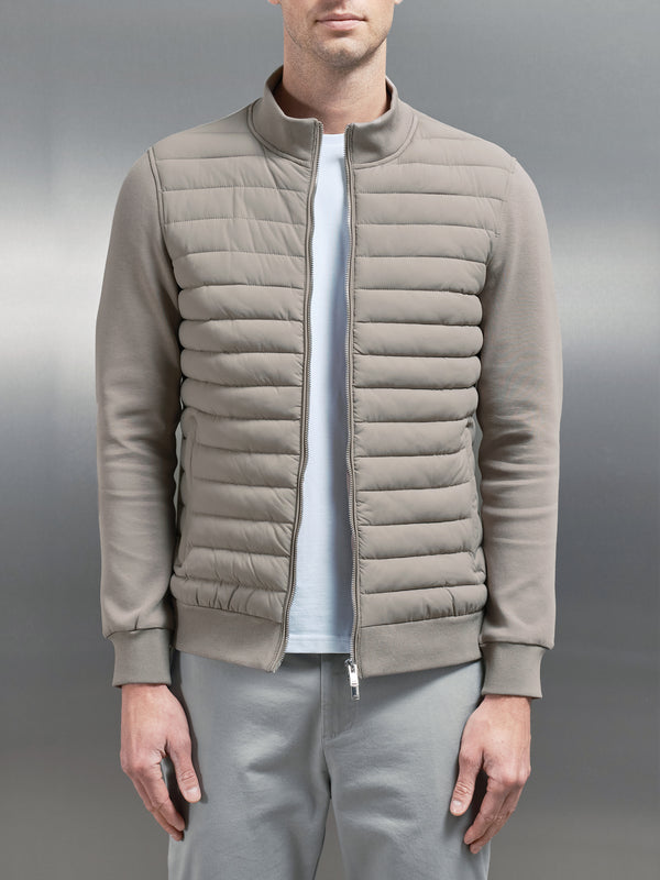 Hybrid Quilted Jacket in Taupe