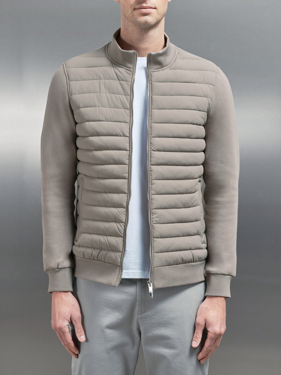 Hybrid Quilted Jacket in Taupe