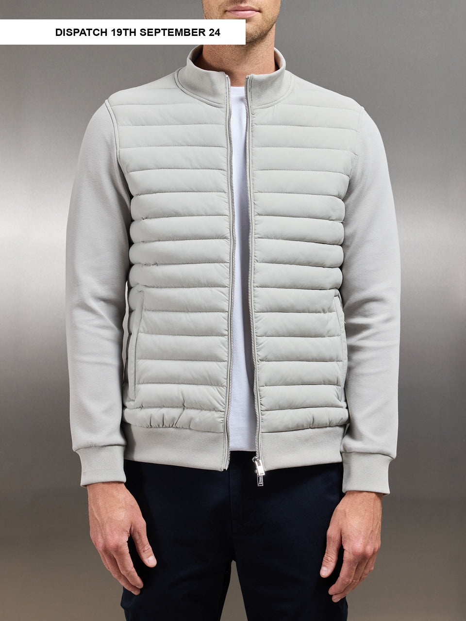 Hybrid Quilted Jacket in Stone