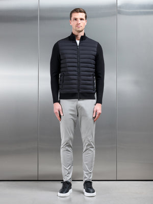 Hybrid Quilted Knitted Jacket in Black