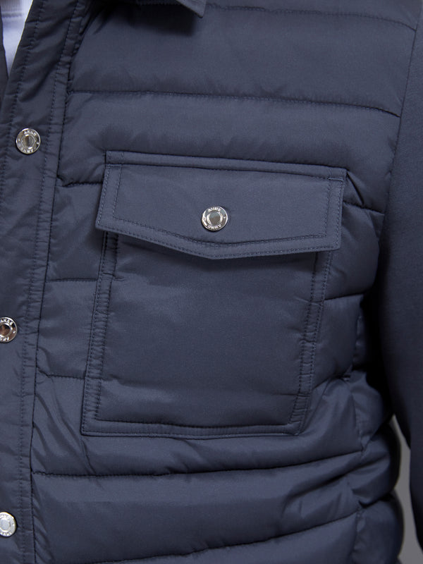 Hybrid Quilted Overshirt in Grey