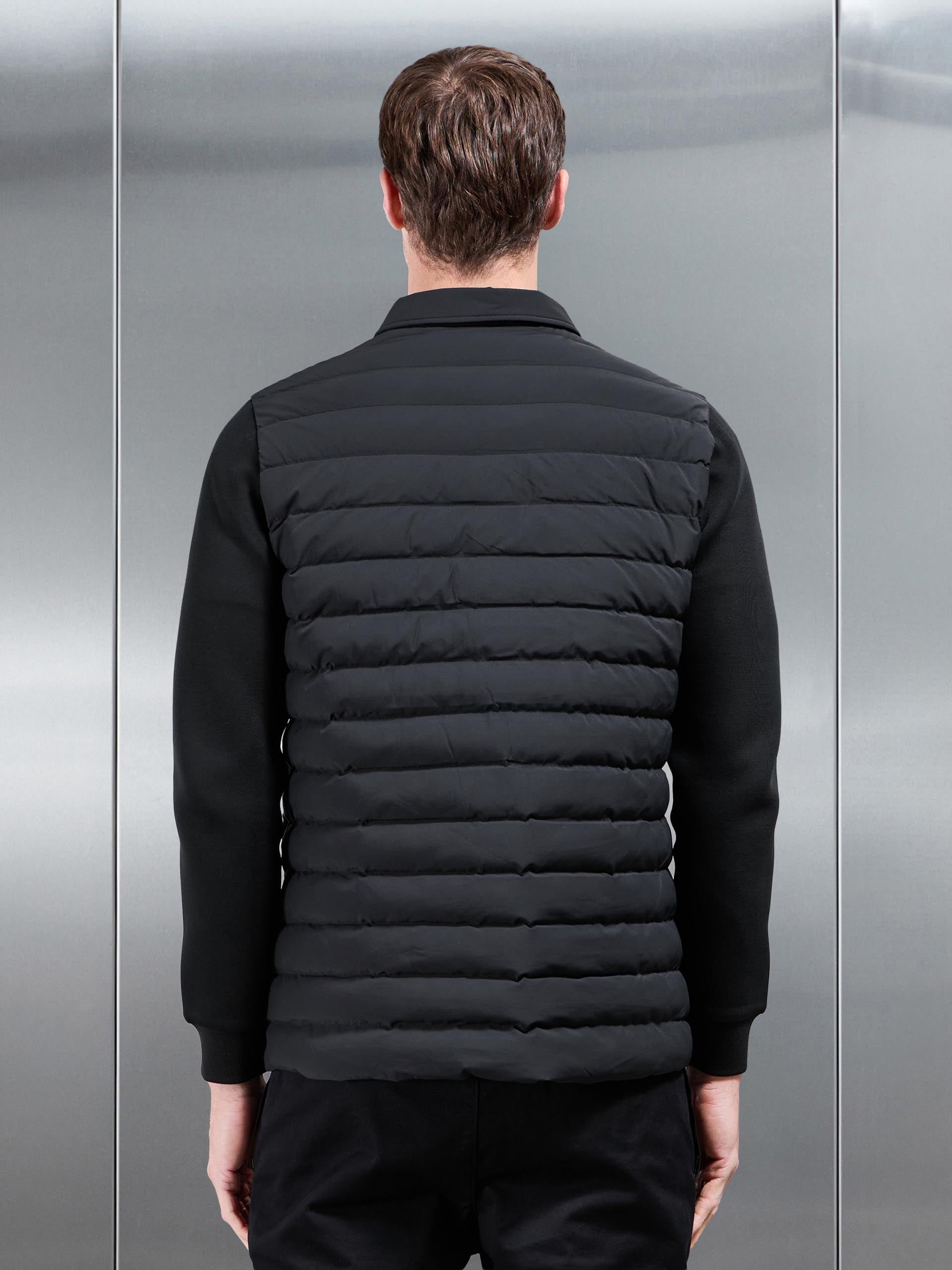 Hybrid Quilted Overshirt in Black
