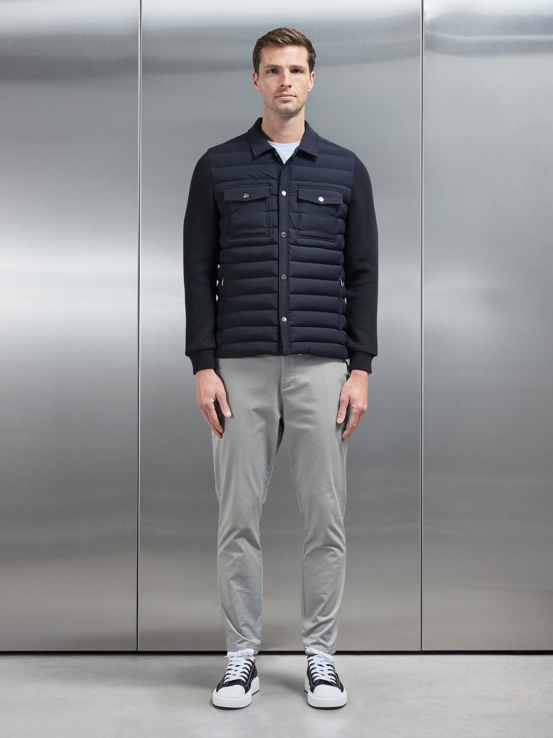 Hybrid Quilted Overshirt in Black
