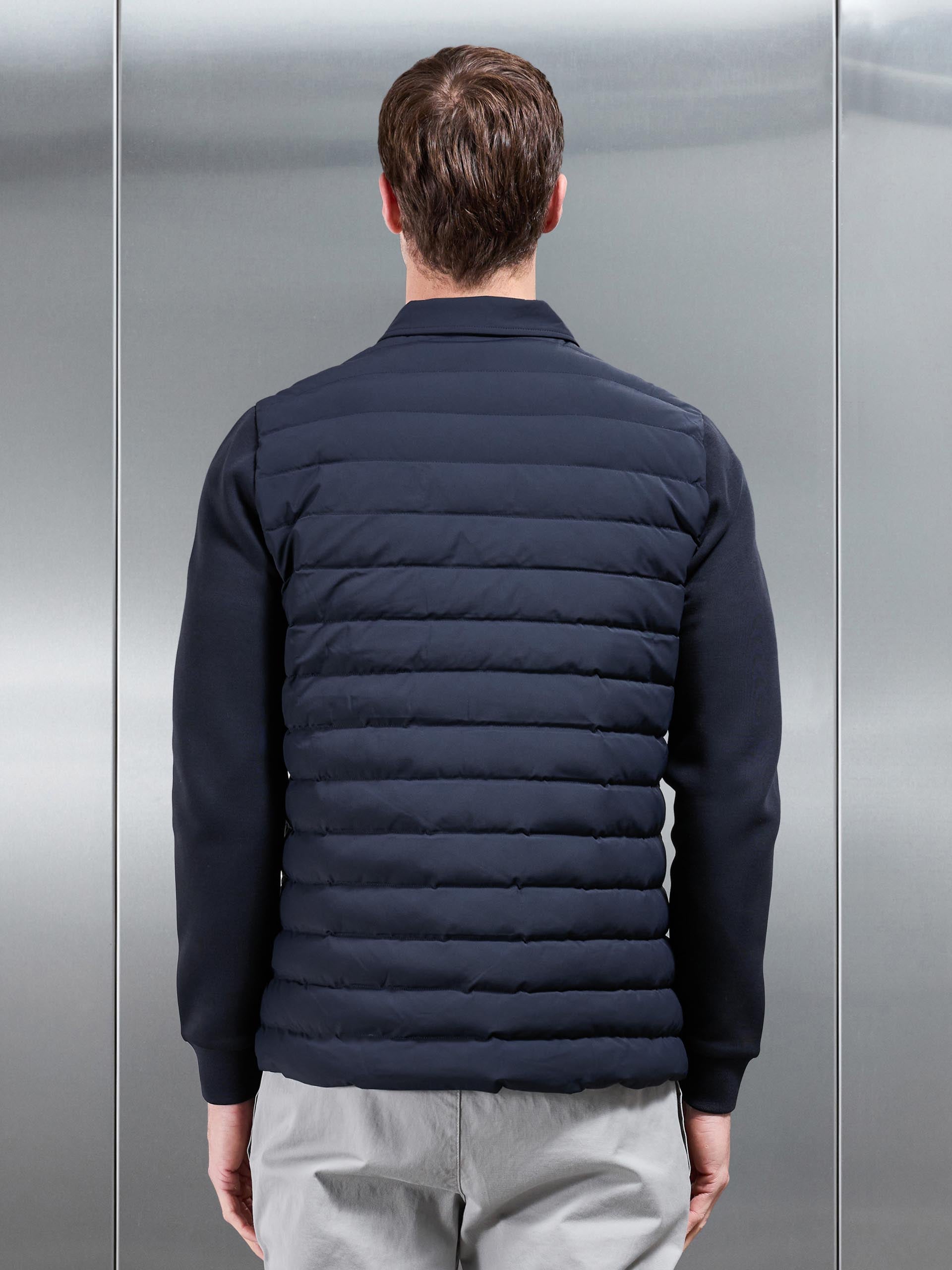 Hybrid Quilted Overshirt in Navy