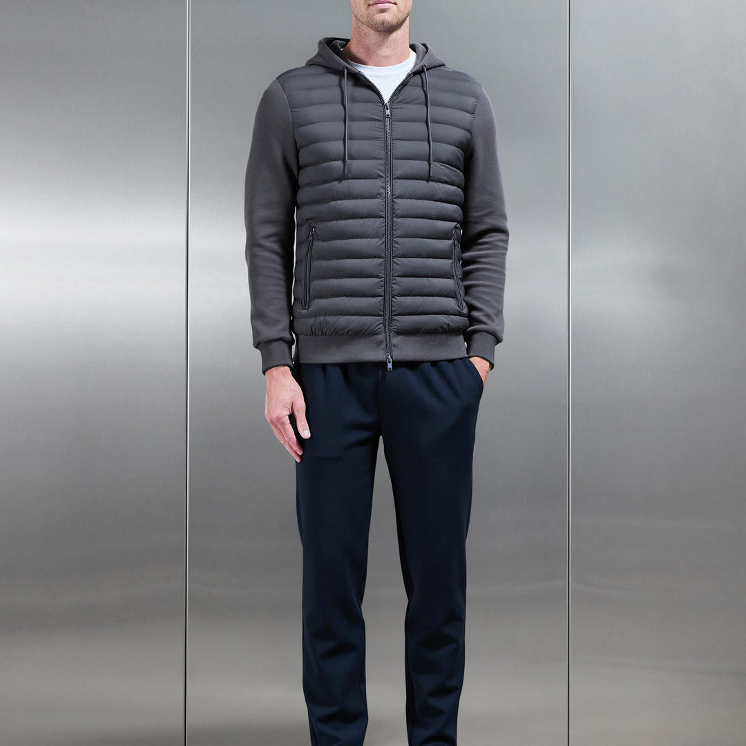 Hybrid Quilted Technical Windbreaker in Grey