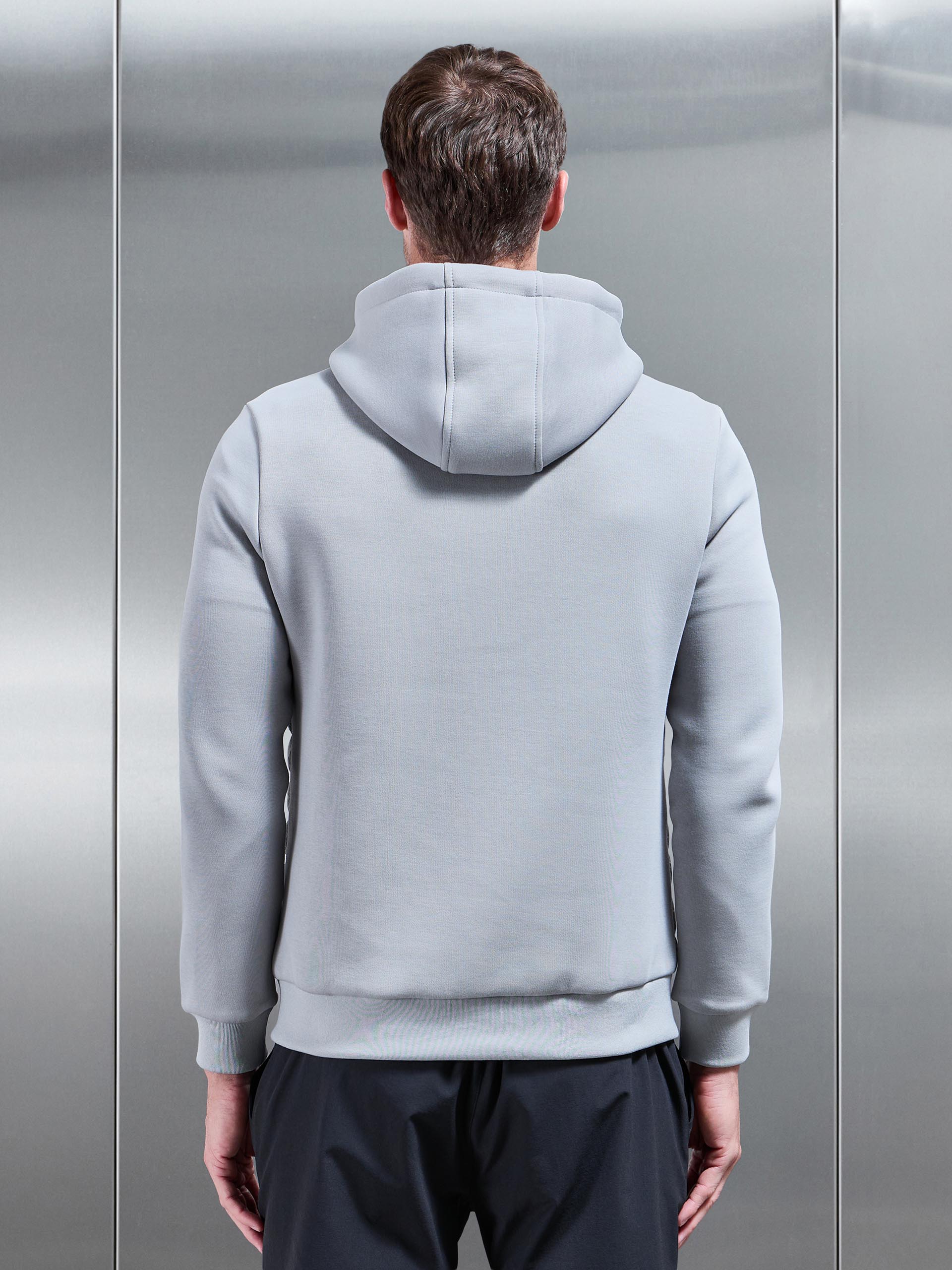 Hybrid Quilted Technical Windbreaker in Mid Grey