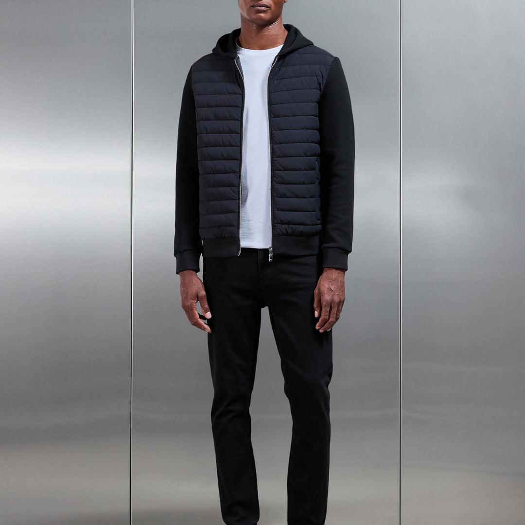 Hybrid Quilted Windbreaker in Black