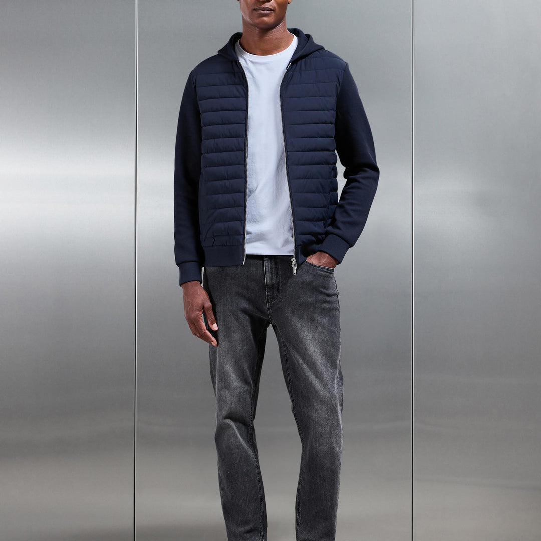 Hybrid Quilted Windbreaker in Navy