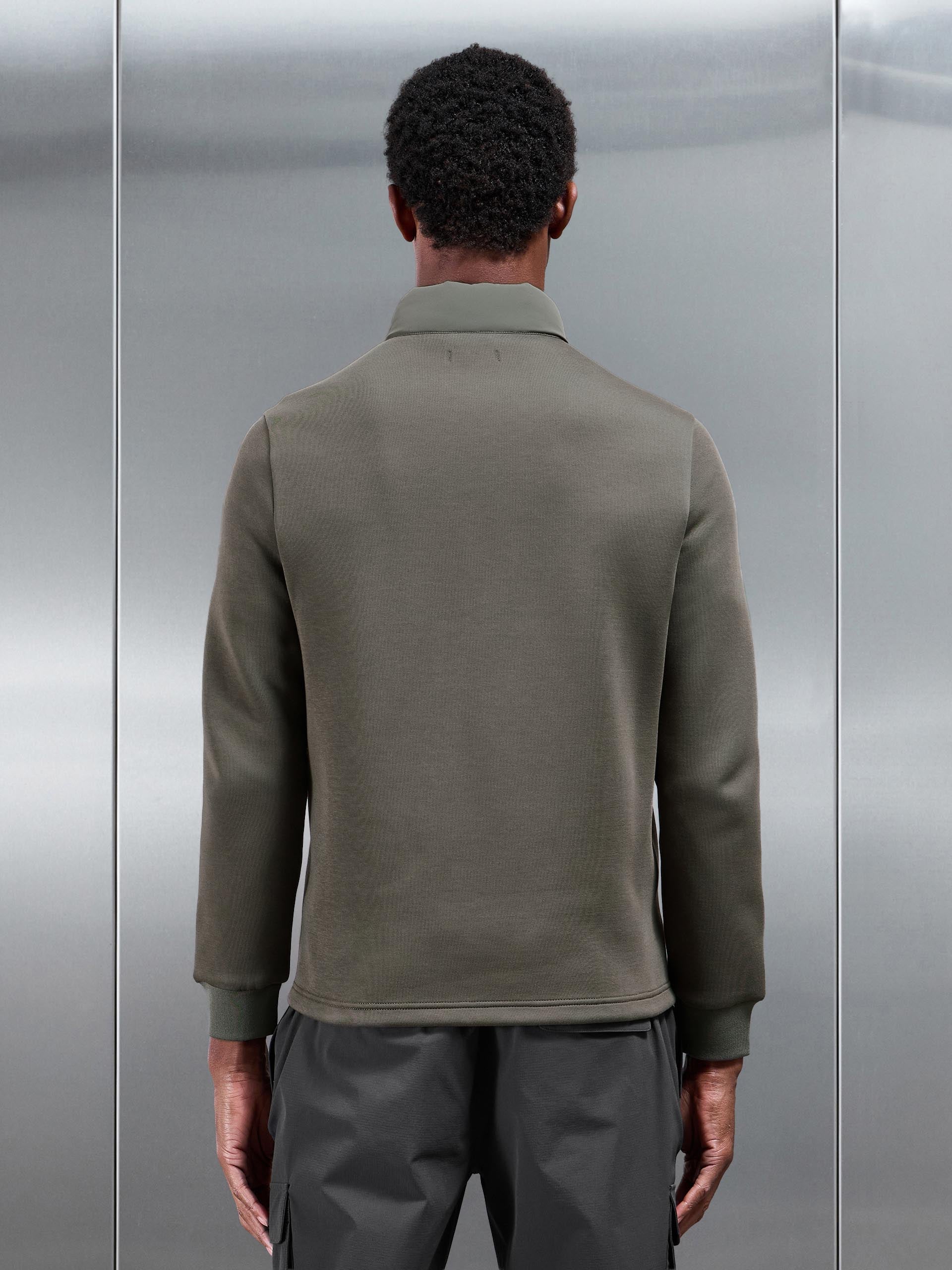 Hybrid Technical Puffer Jacket in Olive