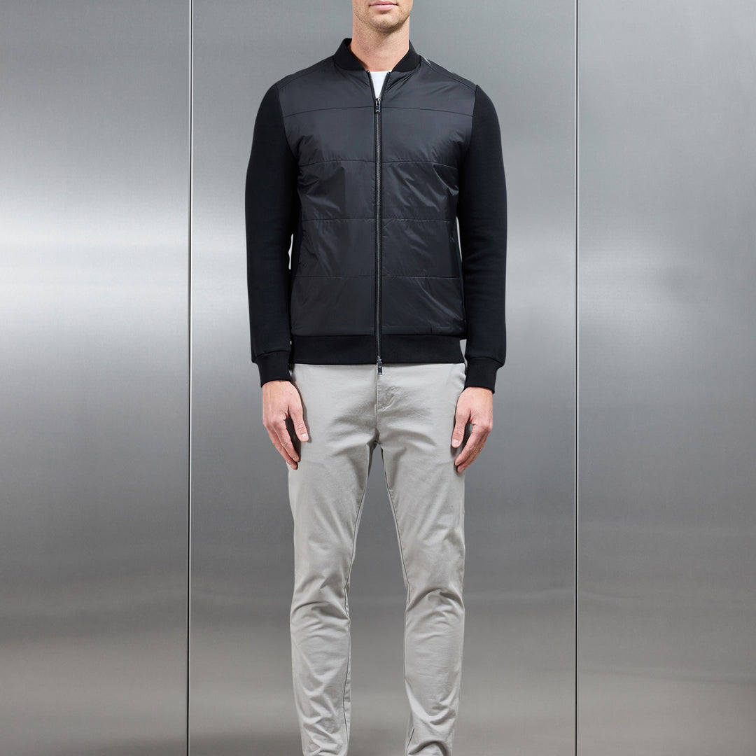 Hybrid Bomber Jacket in Black