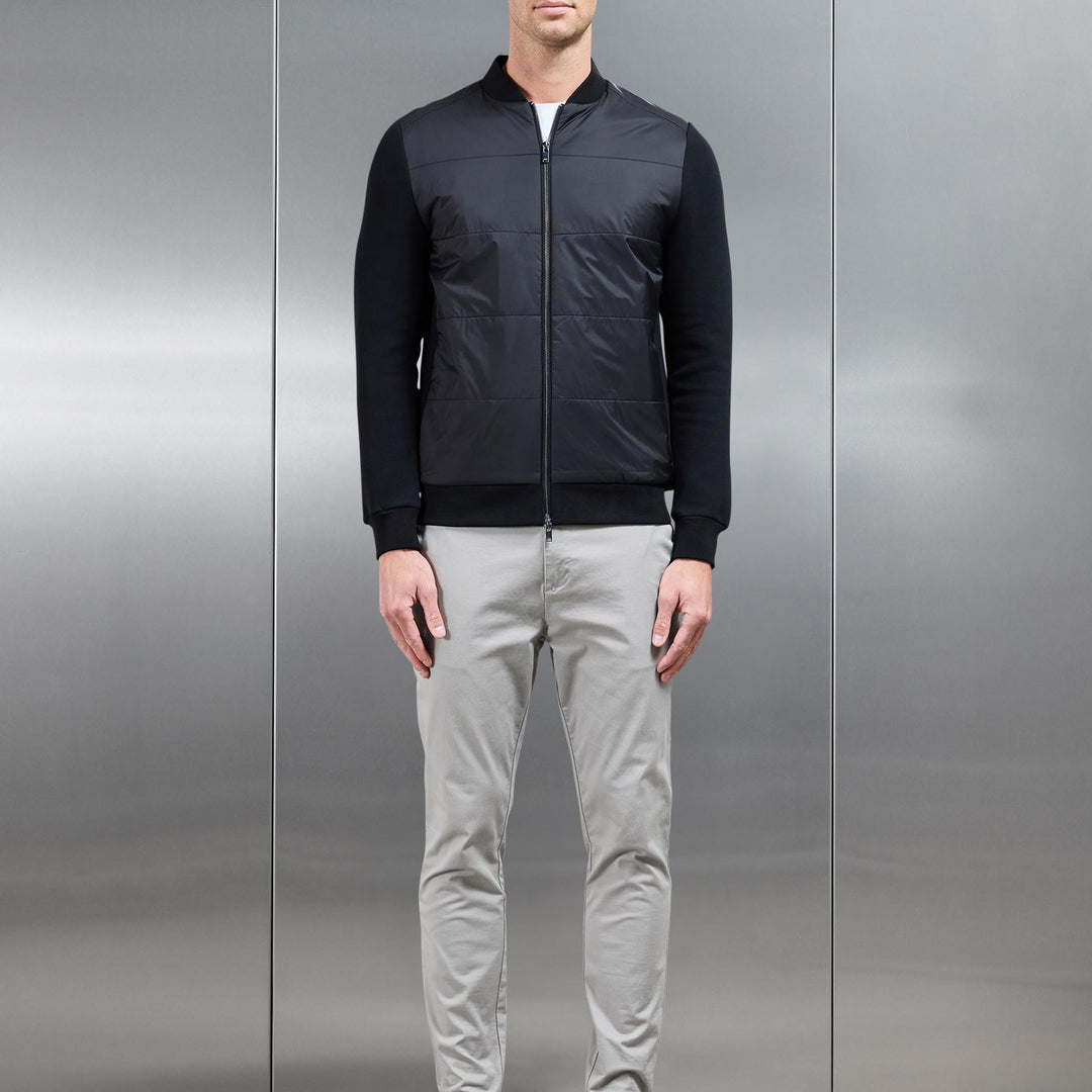 Hybrid Bomber Jacket in Black