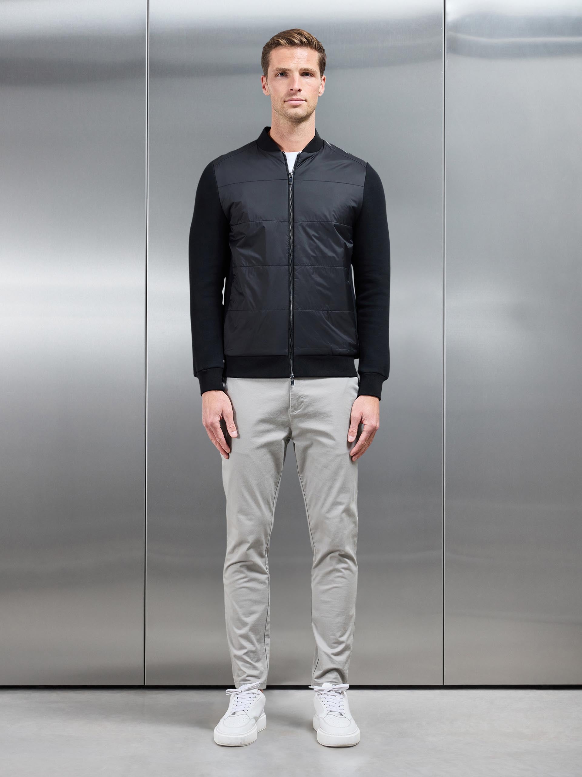 Hybrid Bomber Jacket in Black
