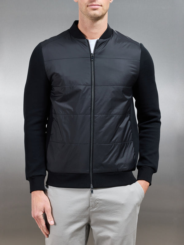 Hybrid Bomber Jacket in Black