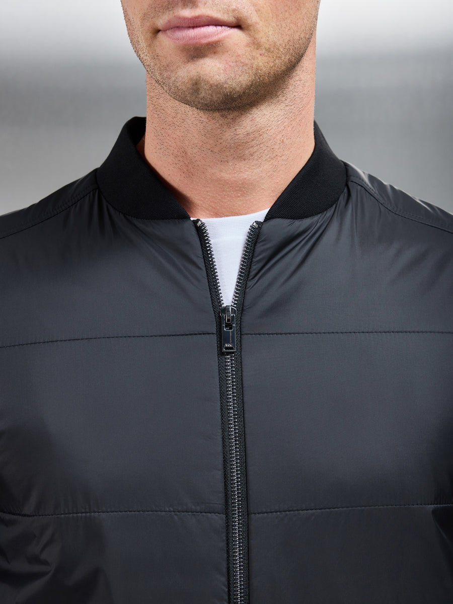 Hybrid Bomber Jacket in Black