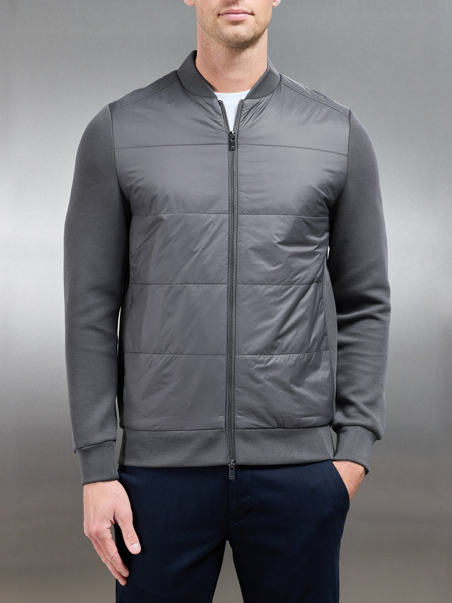 Hybrid Bomber Jacket in Grey