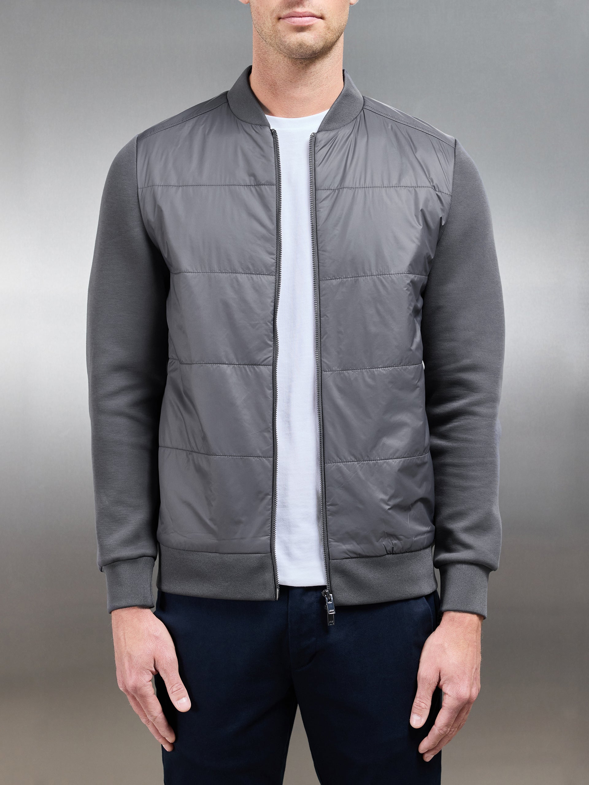 Hybrid Bomber Jacket in Grey