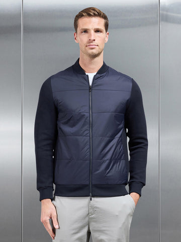 Hybrid Bomber Jacket in Navy