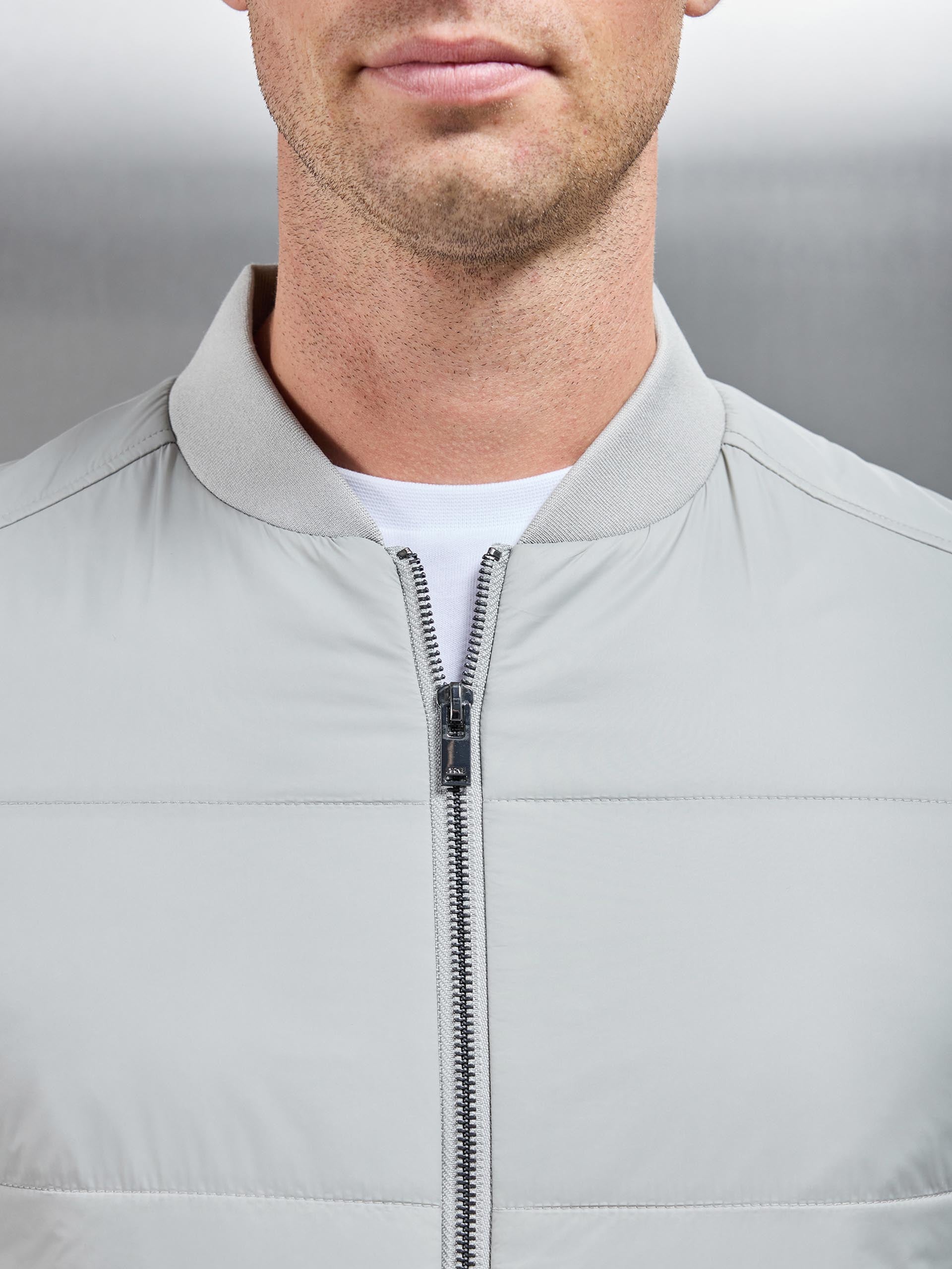 Hybrid Bomber Jacket in Stone