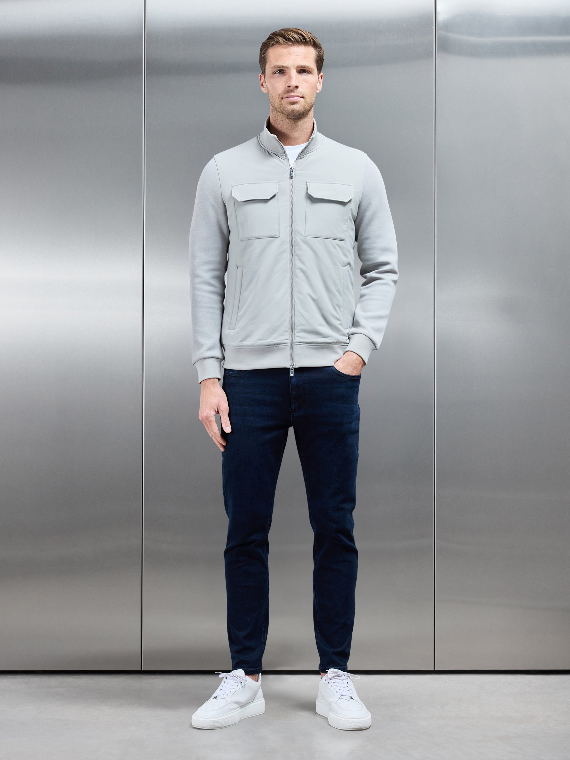 Hybrid Cargo Jacket in Stone