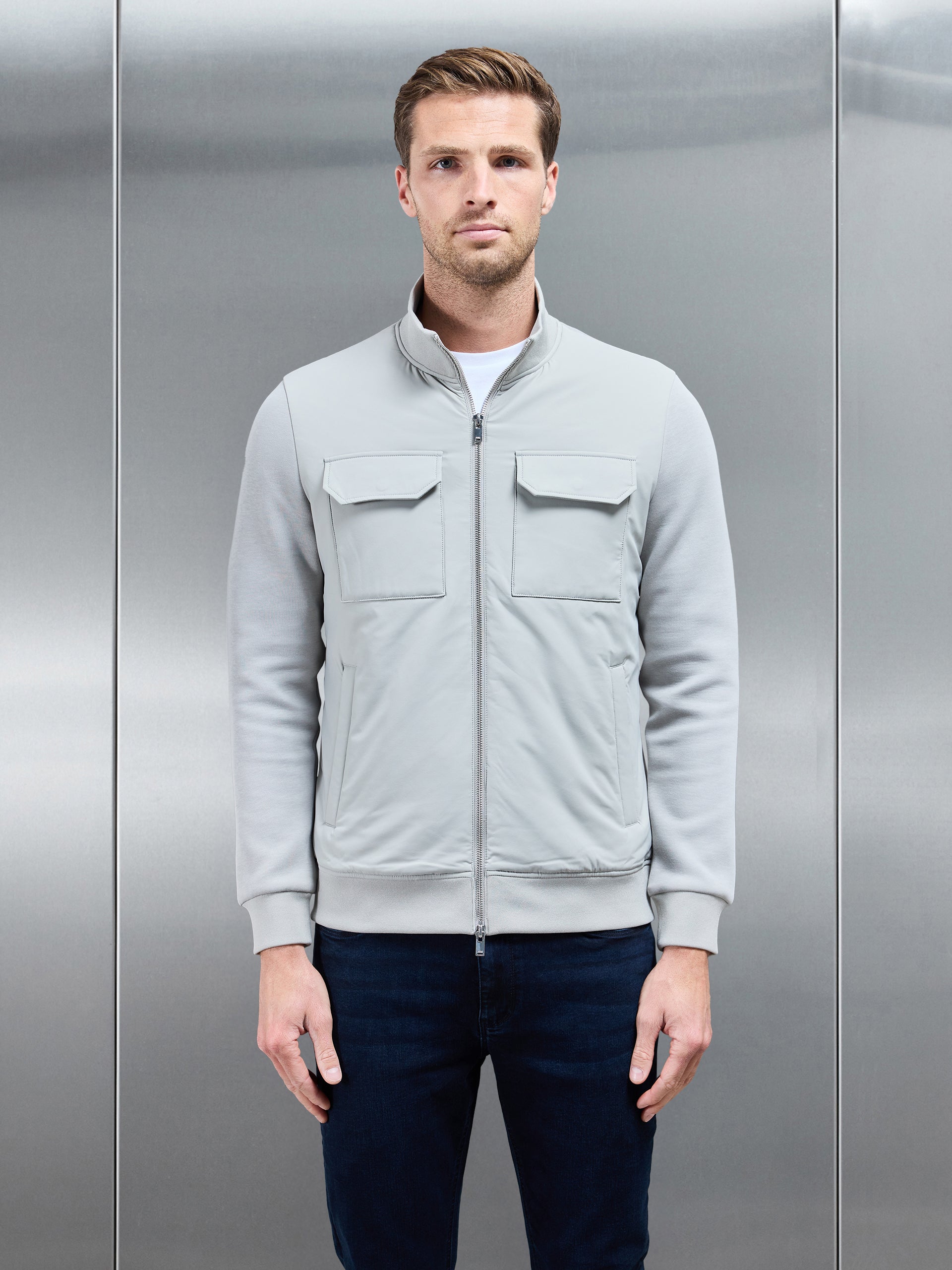 Hybrid Cargo Jacket in Stone