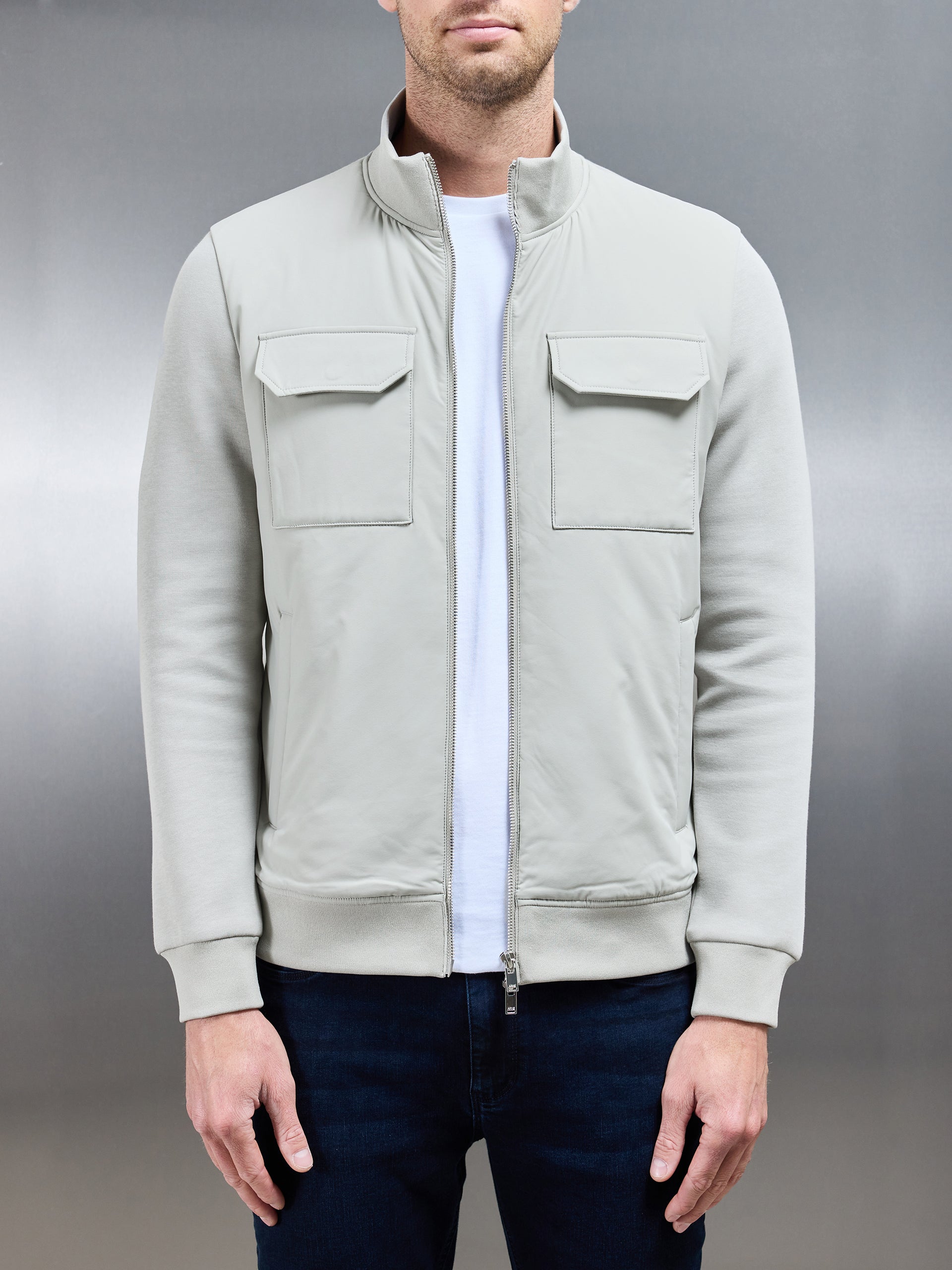 Hybrid Cargo Jacket in Stone