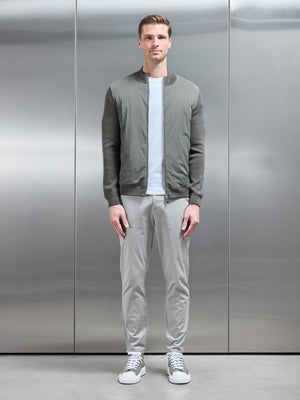 Hybrid Knitted Jacket in Olive
