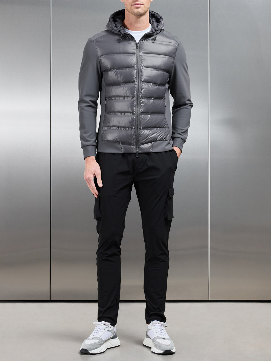 Hybrid Puffer Jacket in Grey