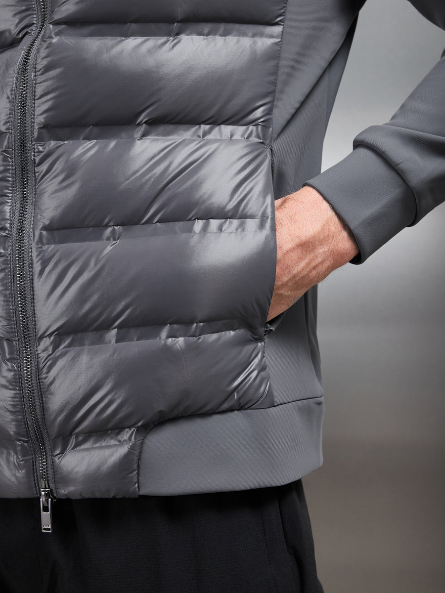 Hybrid Puffer Jacket in Grey