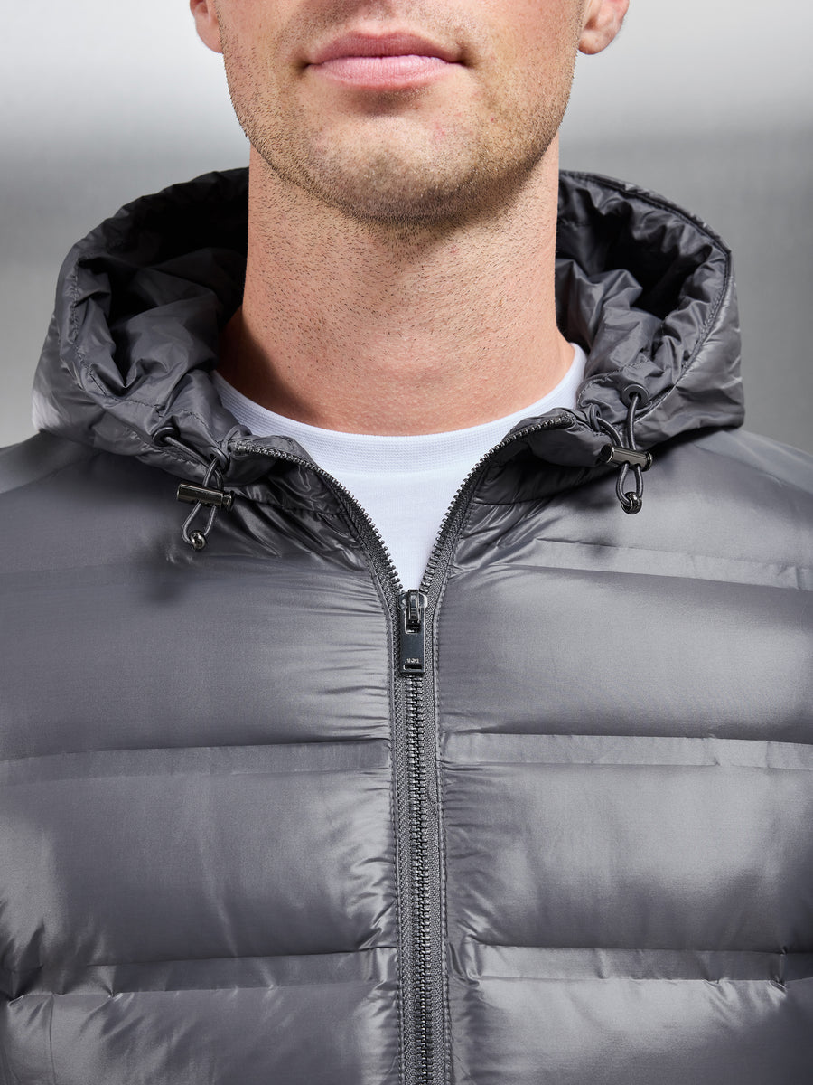 Hybrid Puffer Jacket in Grey