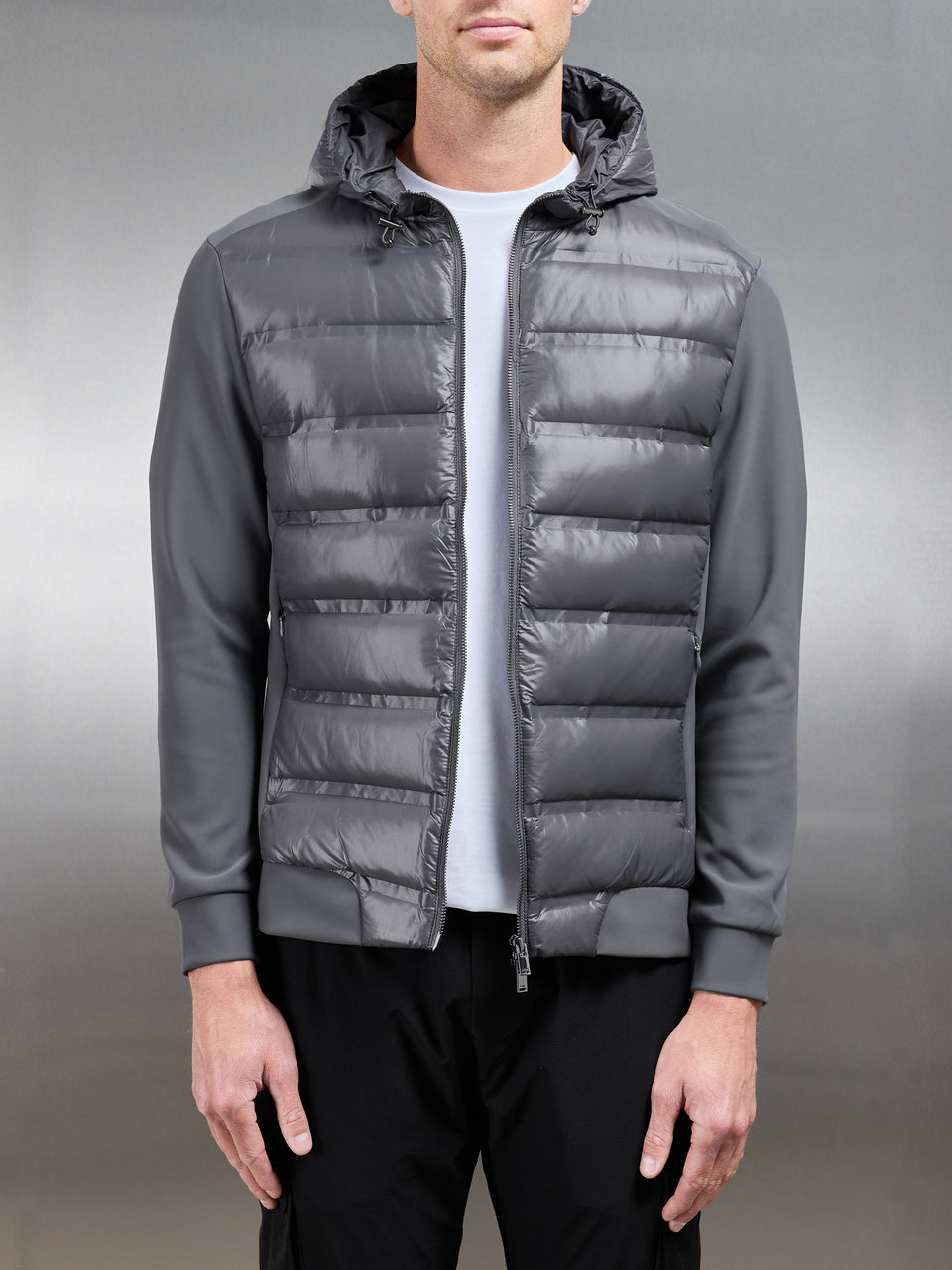 Hybrid Puffer Jacket in Grey