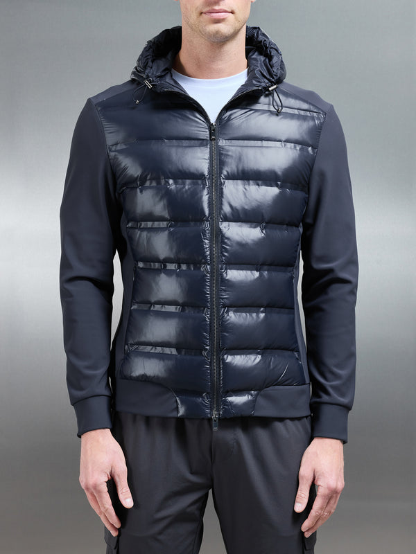 Hybrid Puffer Jacket in Navy