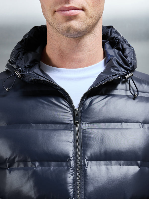 Hybrid Puffer Jacket in Navy