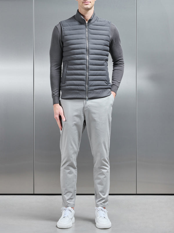 Hybrid Quilted Gilet in Grey