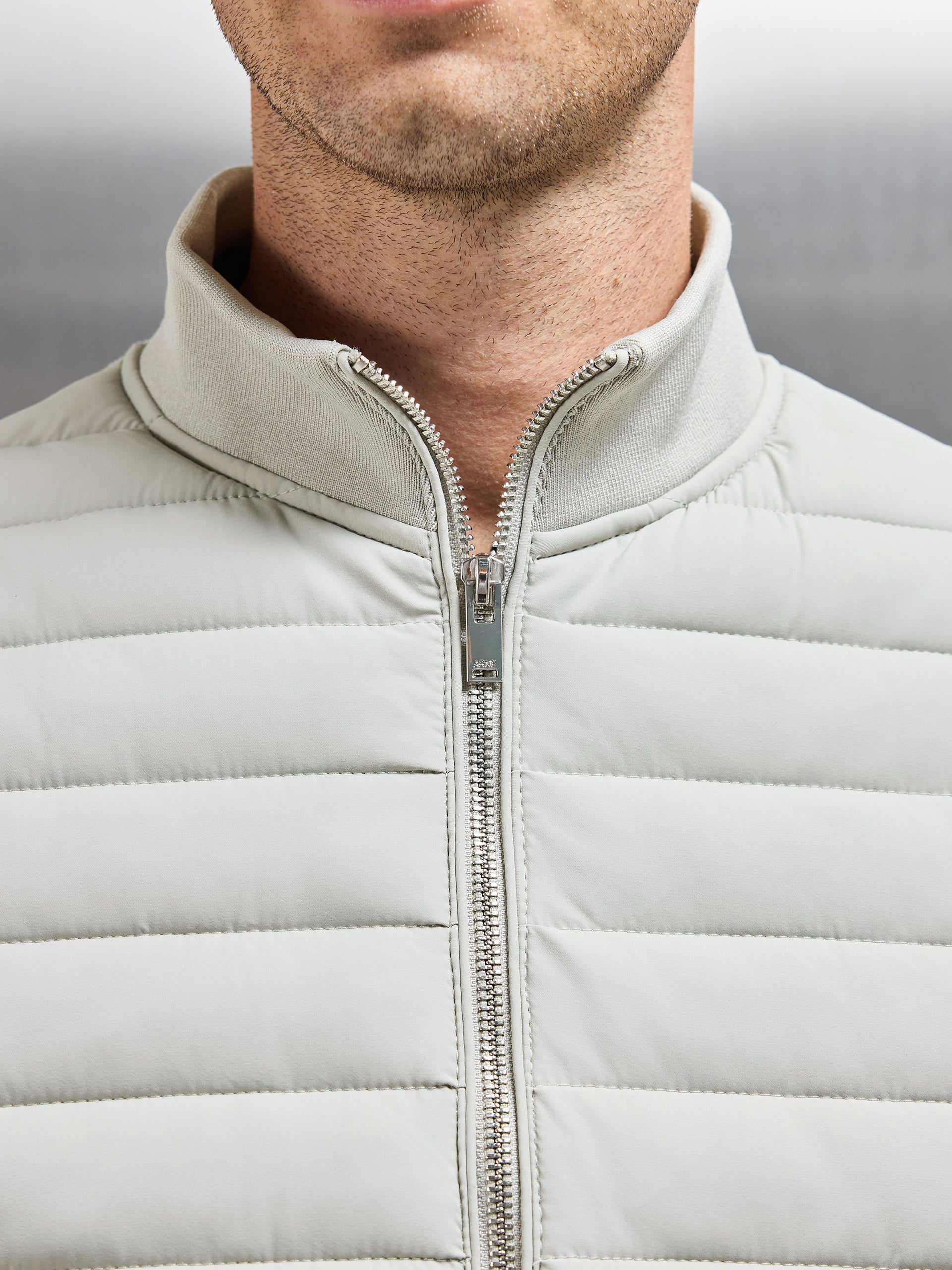 Hybrid Quilted Gilet in Stone