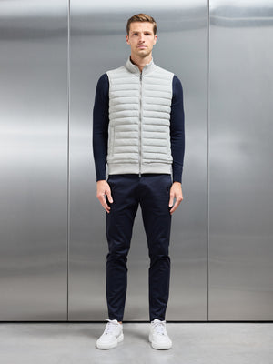 Hybrid Quilted Gilet in Stone