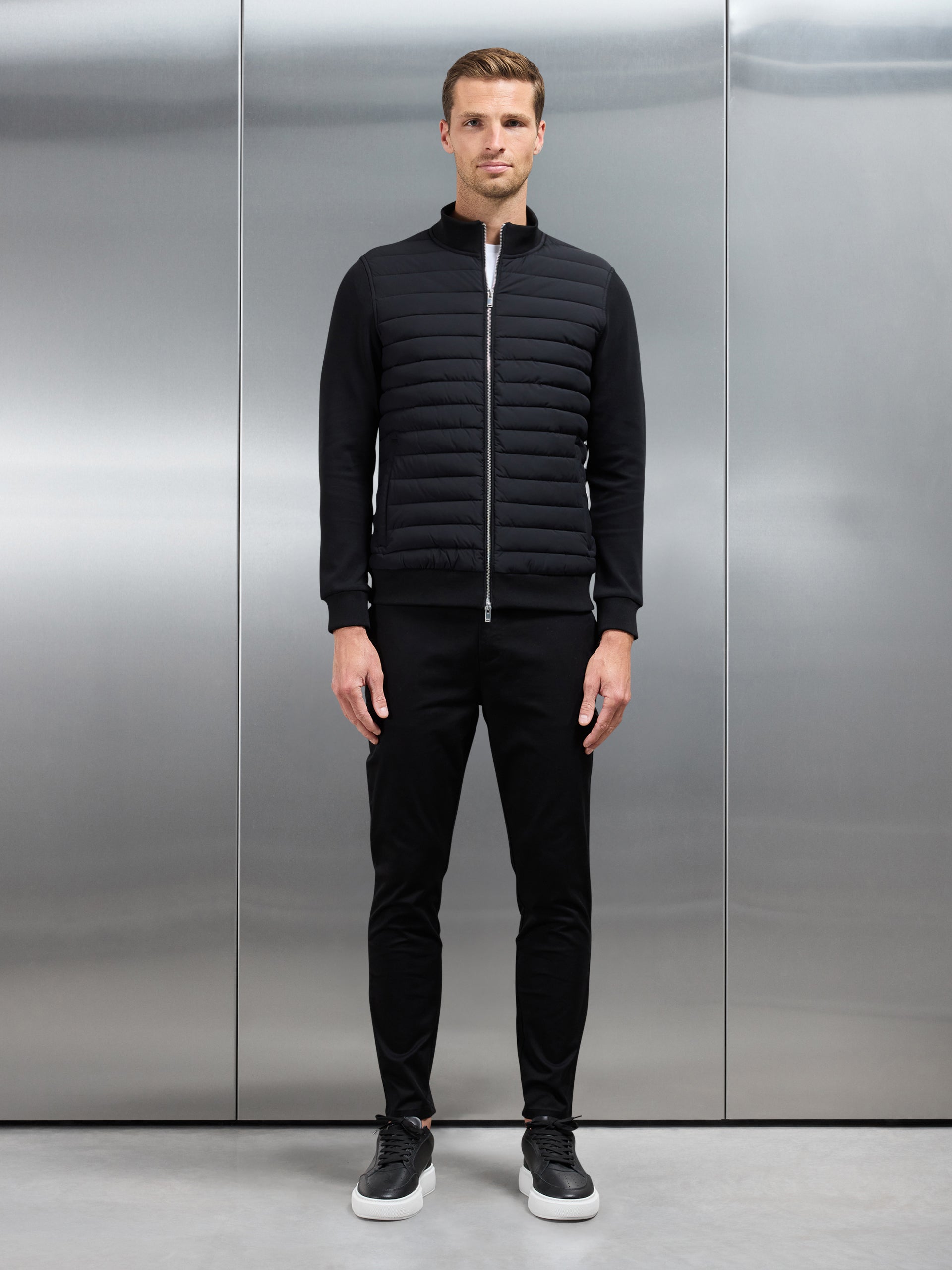 Hybrid Quilted Jacket in Black