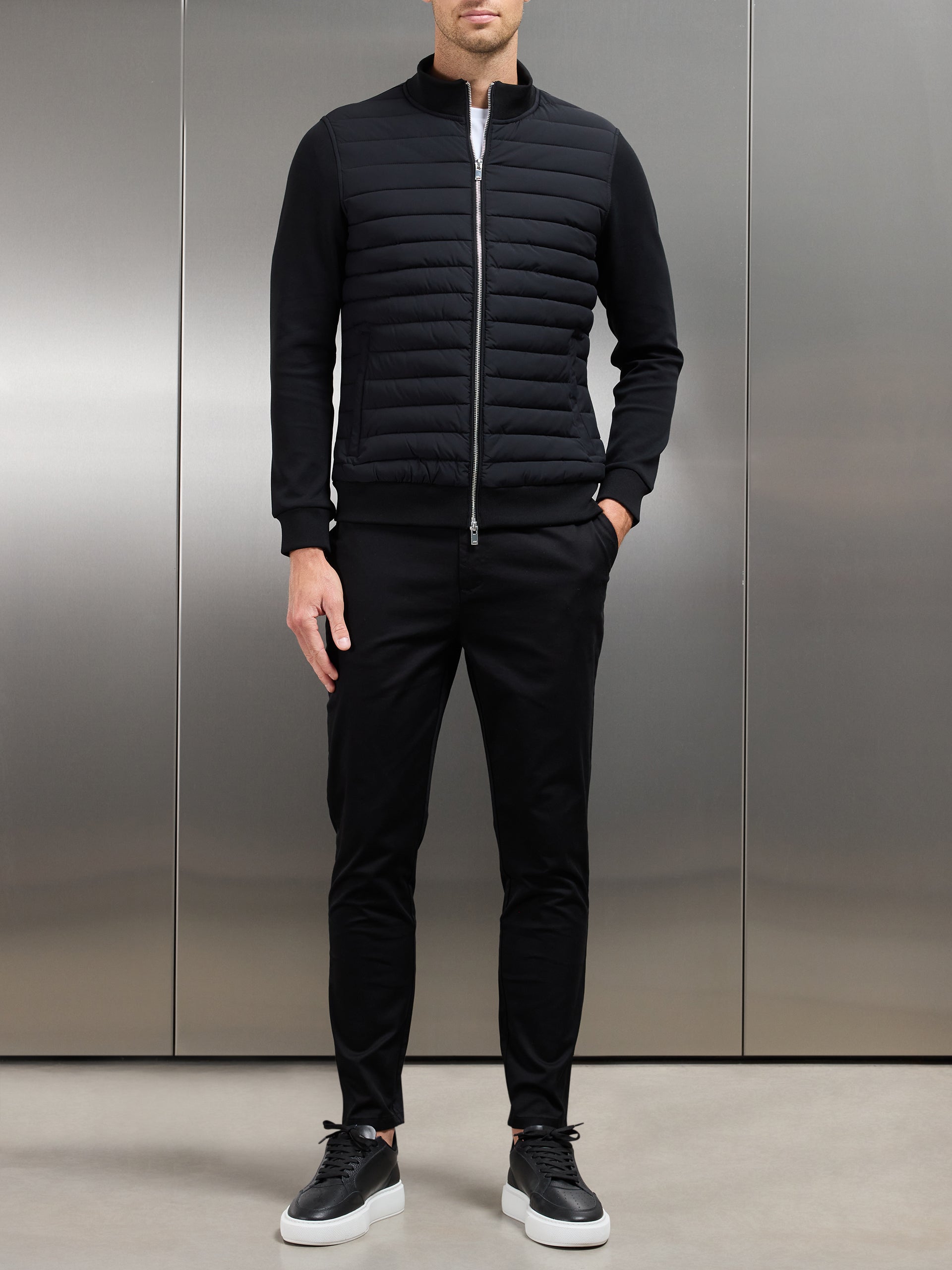 Hybrid Quilted Jacket in Black