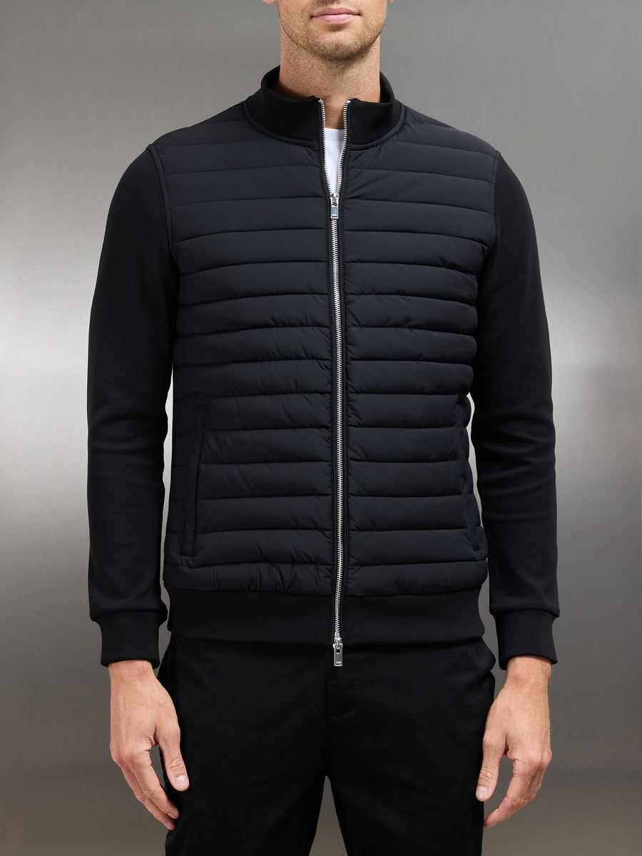 Hybrid Quilted Jacket in Black