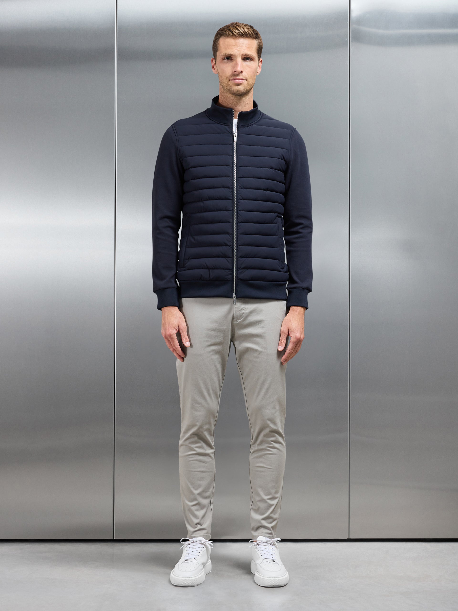 Hybrid Quilted Jacket in Navy