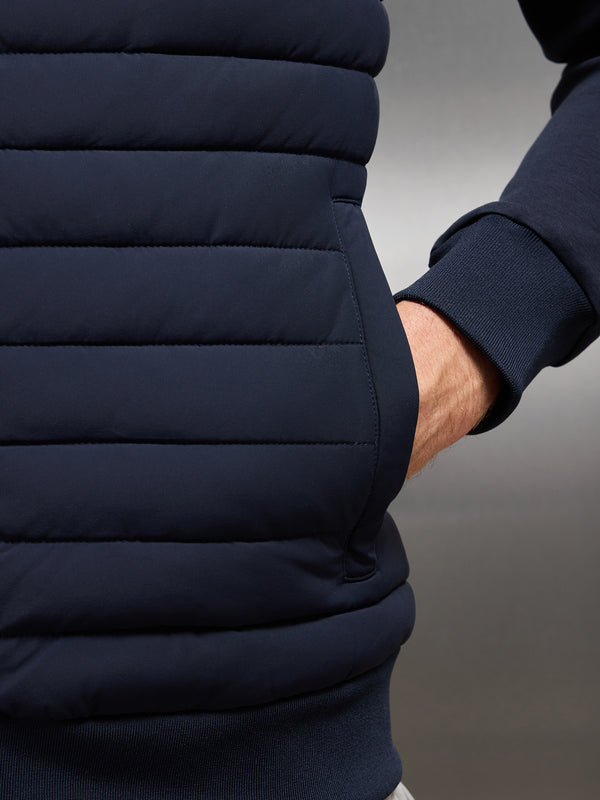 Hybrid Quilted Jacket in Navy