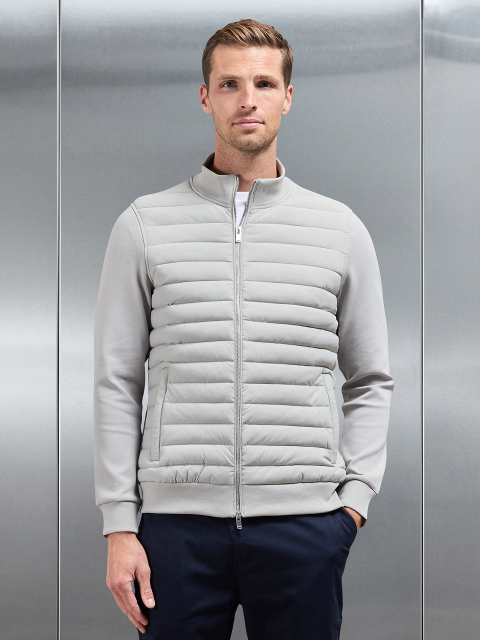 Hybrid Quilted Jacket in Stone