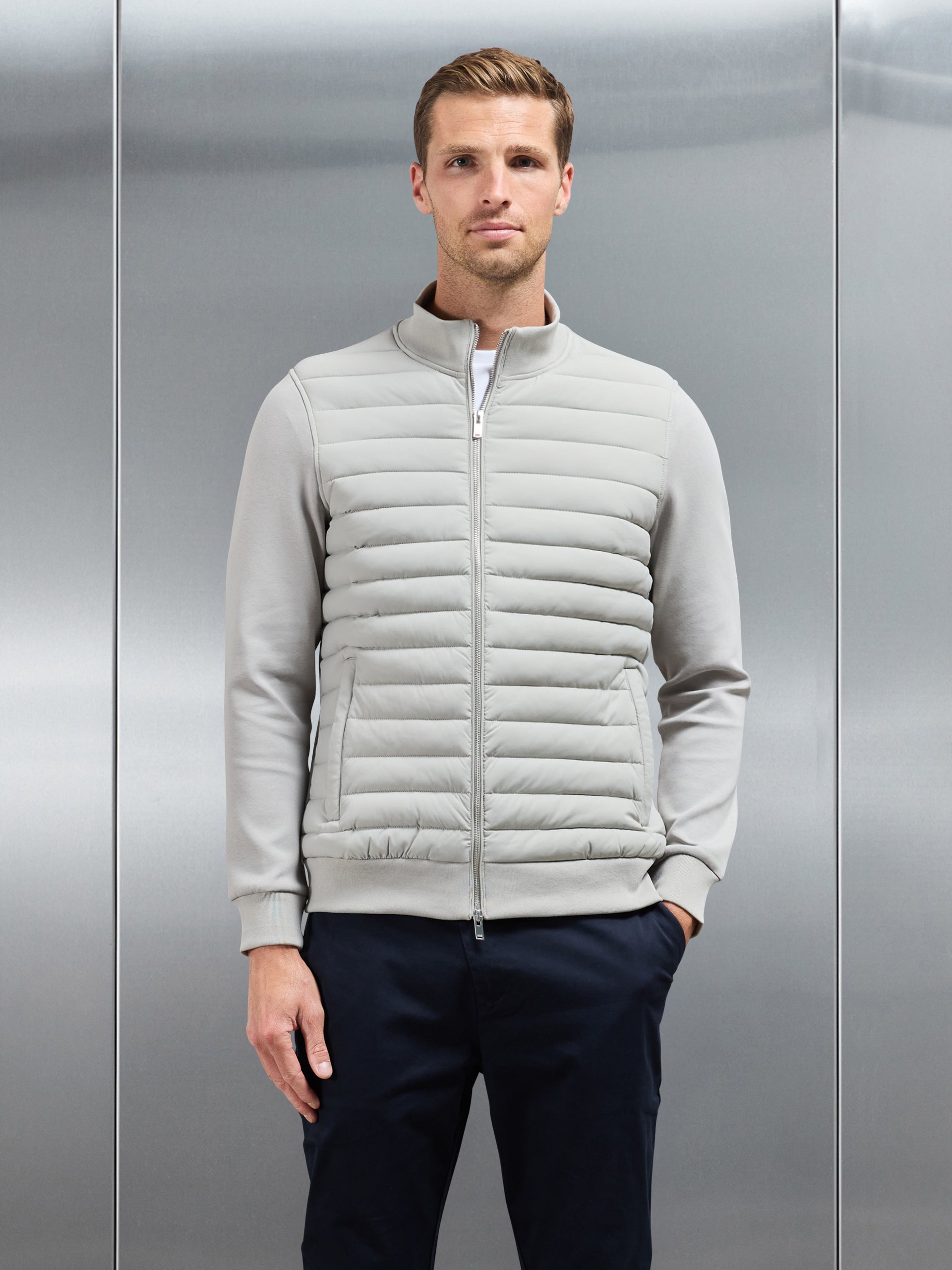 Hybrid Quilted Jacket in Stone