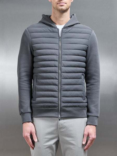 Hybrid Quilted Windbreaker in Grey