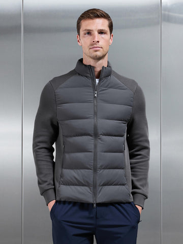 Hybrid Technical Puffer Jacket in Grey