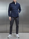 Hybrid Technical Puffer Jacket in Navy